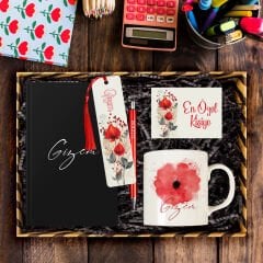 eJOYA Kişiye Özel Tasarım Defter & Kalem & Kupa & Akrilik Kitap Ayracı Hediye Kutusu 114393