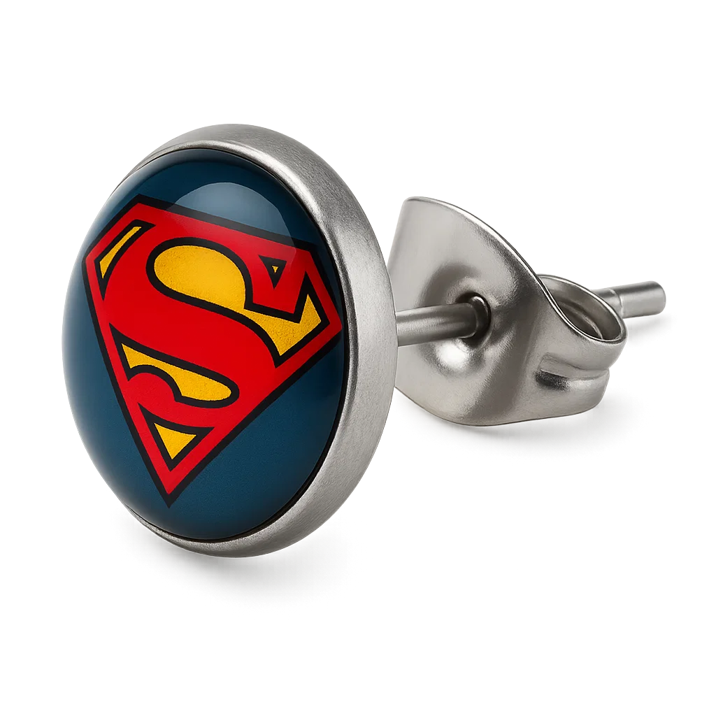 eJOYA Superman desenli Erkek Küpesi 61101