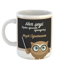 eJOYA Kişiye Özel Herşeyi Sizden Öğrendik Öğretmenim Kupa Bardak 80609