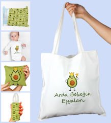 eJOYA Bebeklere Özel Çantasında Kişiye Özel Battaniye Zıbın Biberon Ve Yastık Bebek Hediye Seti 109926