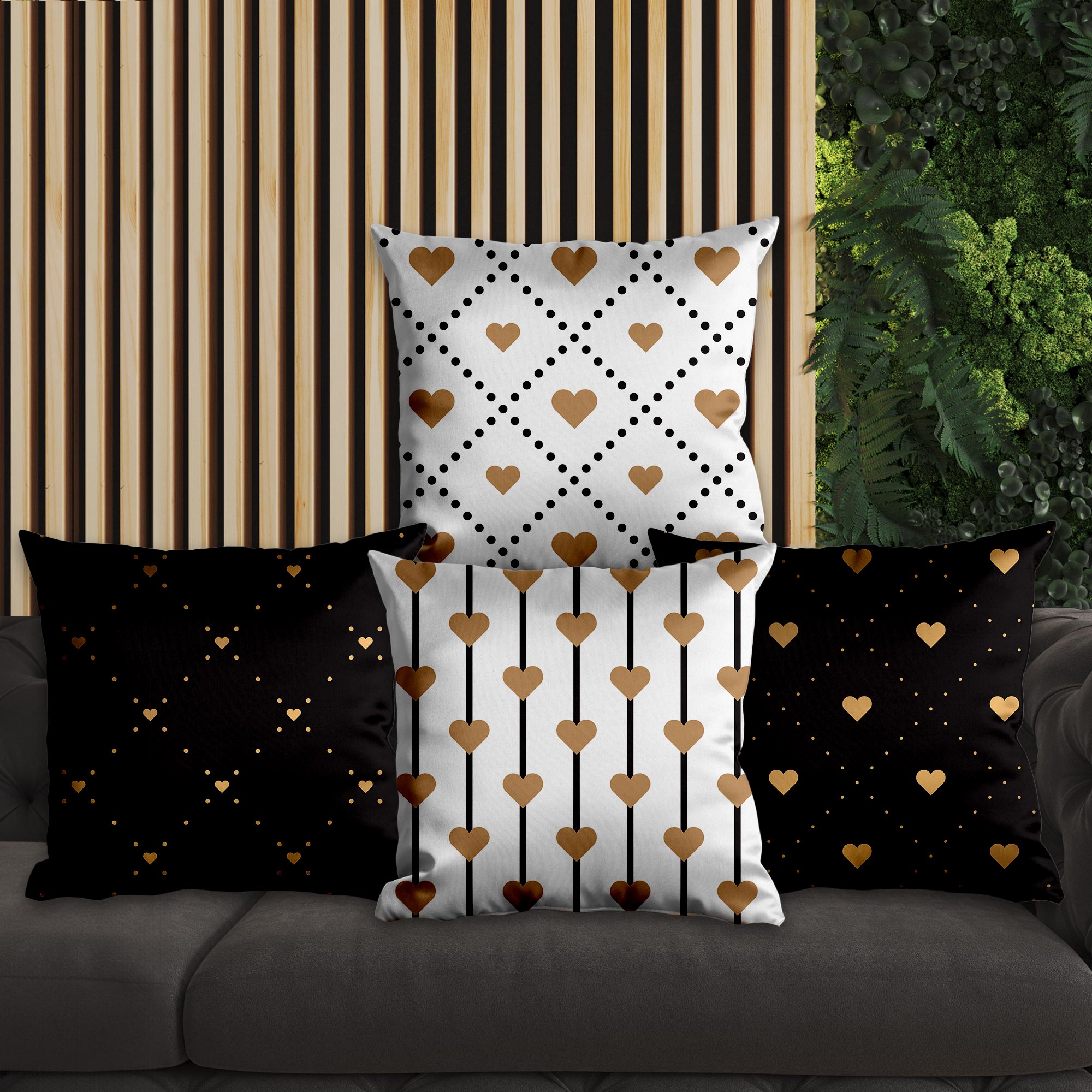 eJOYA Kalp Tasarımlı 4'lü Yastık İçi Ve Kırlent Kılıfı 45cm 113693