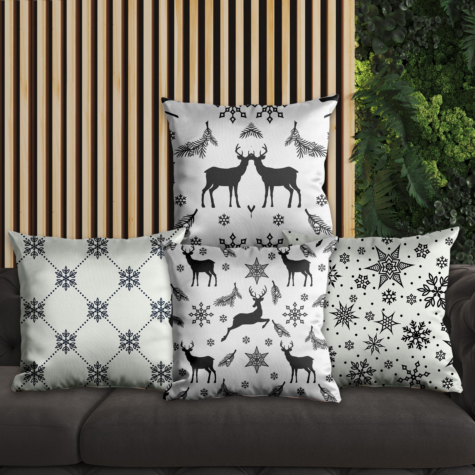 eJOYA Yeni Yıla Özel Tasarımlı 4'lü Yastık İçi Ve Kırlent Kılıfı 45cm 113695