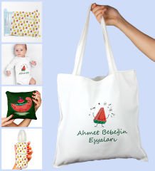 eJOYA Bebeklere Özel Çantasında Kişiye Özel Battaniye Zıbın Biberon Ve Yastık Bebek Hediye Seti 109930