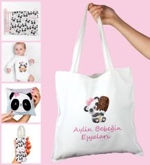 eJOYA Bebeklere Özel Çantasında Kişiye Özel Battaniye Zıbın Biberon Ve Yastık Bebek Hediye Seti 109931