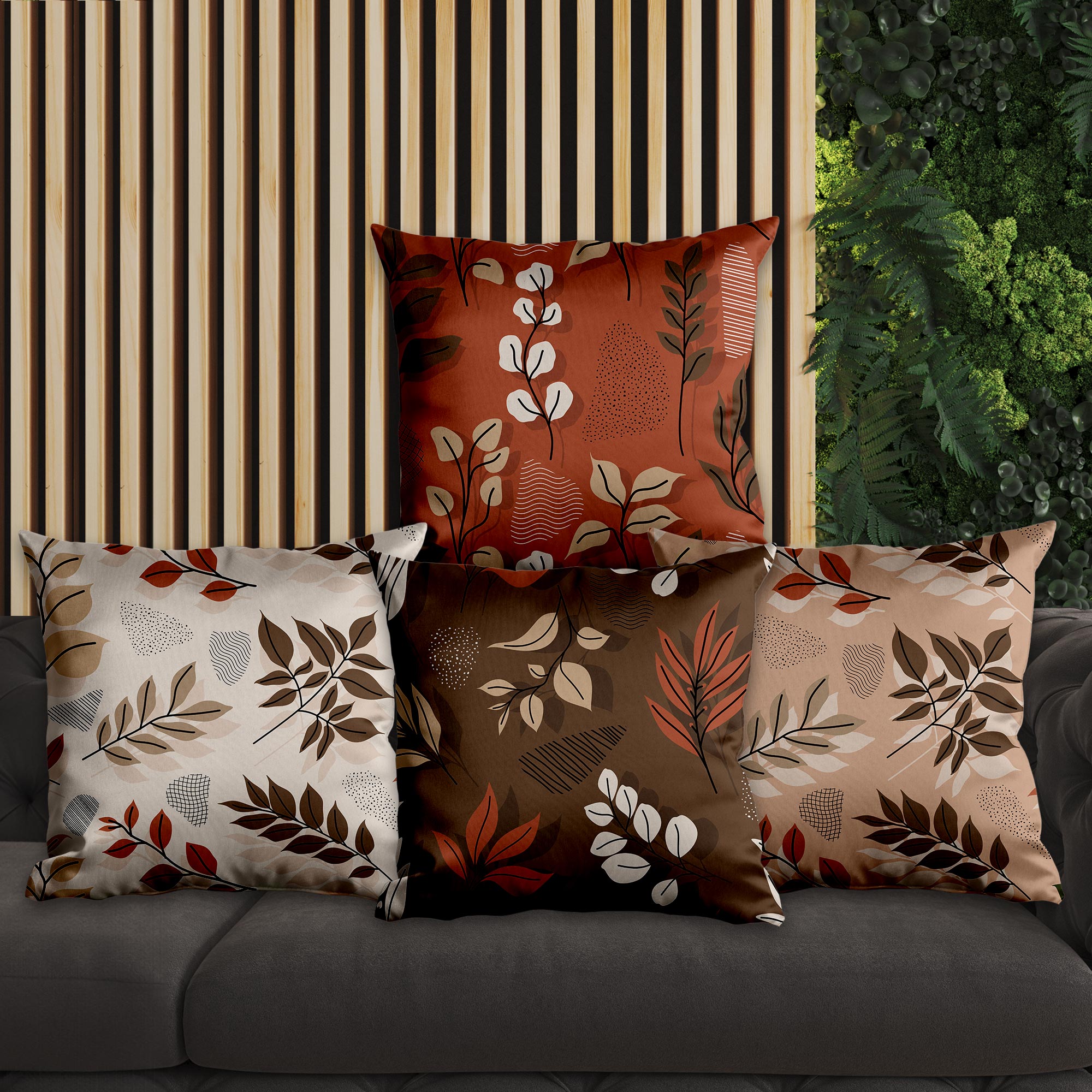 eJOYA Çiçek Tasarımlı 4'lü Yastık İçi Ve Kırlent Kılıfı 45cm 113697