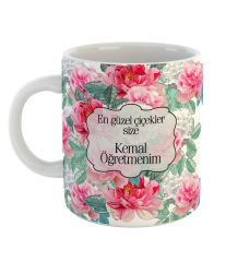 eJOYA Kişiye Özel En Güzel Çiçekler Size Temalı Kupa Bardak 80629