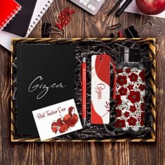 eJOYA Öğretmenlere Özel Tasarım Defter & Kalem & Matara & Akrilik Kitap Ayracı Hediye Kutusu 114410