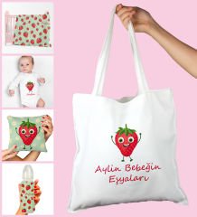 eJOYA Bebeklere Özel Çantasında Kişiye Özel Battaniye Zıbın Biberon Ve Yastık Bebek Hediye Seti 109945