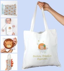 eJOYA Bebeklere Özel Çantasında Kişiye Özel Battaniye Zıbın Biberon Ve Yastık Bebek Hediye Seti 109947