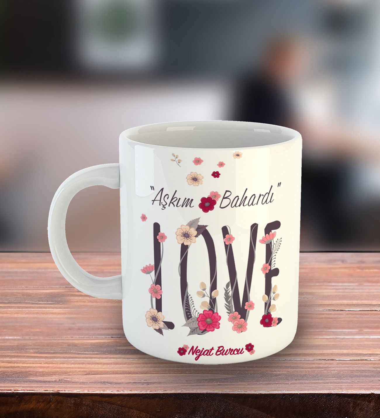 eJOYA Kişiye Özel Aşkım Bahardı Temalı Kupa Bardak 80723