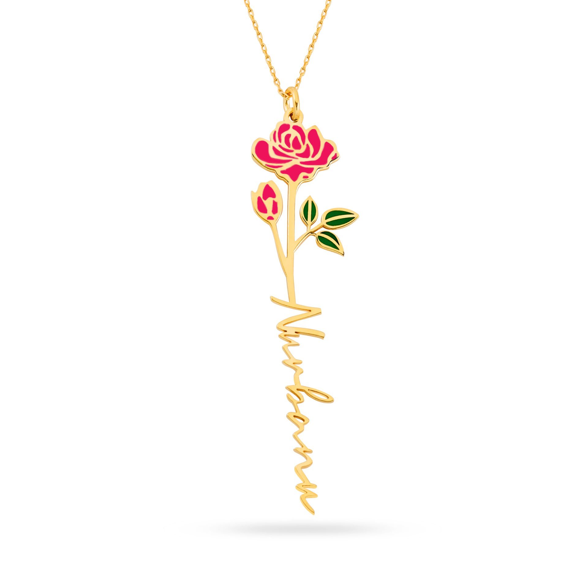 eJOYA Kişiye Özel İsimli Kırmızı Gül Kolye 107500