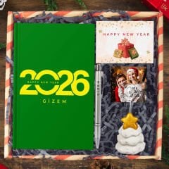 eJOYA Yeni Yıla Özel Defter Ve Kalem & Fotoğraflı Çam Ağacı Notluk & Hediye Kutusu 114421