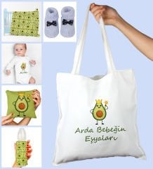 eJOYA Bebeklere Özel Çantasında Kişiye Özel Battaniye Zıbın Biberon Yastık Ve Patik Bebek Hediye Seti 109950