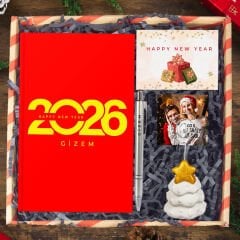 eJOYA Yeni Yıla Özel Defter Ve Kalem & Fotoğraflı Çam Ağacı Notluk & Hediye Kutusu  114422