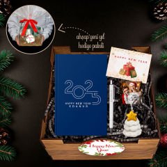 eJOYA Yeni Yıla Özel Defter Ve Kalem & Fotoğraflı Çam Ağacı Notluk & Ahşap Hediye Sepeti 114424