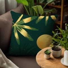 eJOYA Yeşil Yaprak Tasarımlı 4'lü Yastık İçi Ve Kırlent Kılıfı 45cm 113719