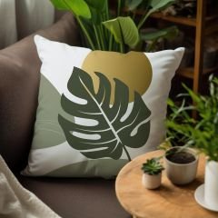 eJOYA Yeşil Yaprak Tasarımlı 4'lü Yastık İçi Ve Kırlent Kılıfı 45cm 113720