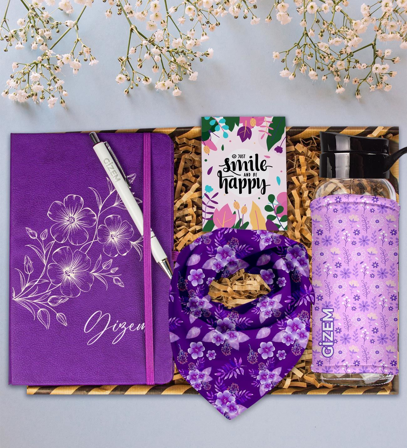 eJOYA Kişiye Özel Tasarım Defter & Kalem & Matara & Fular Hediye Kutusu 112880