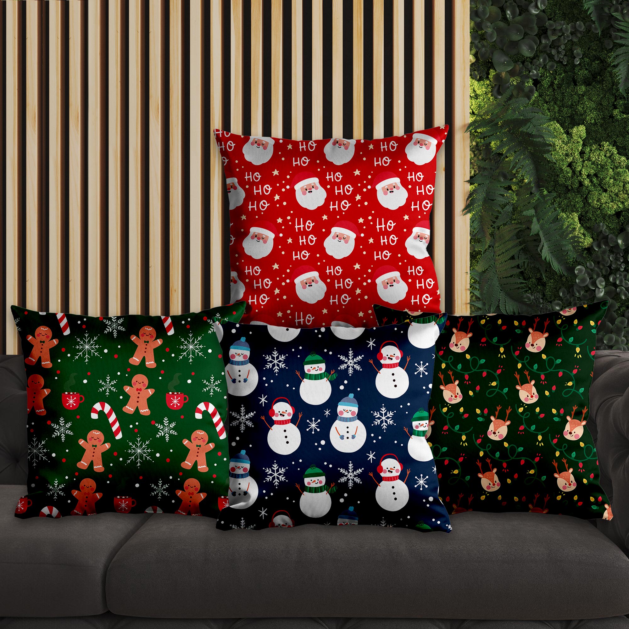 eJOYA Yeni Yıla Özel Tasarımlı 4'lü Yastık İçi Ve Kırlent Kılıfı 45cm 113728