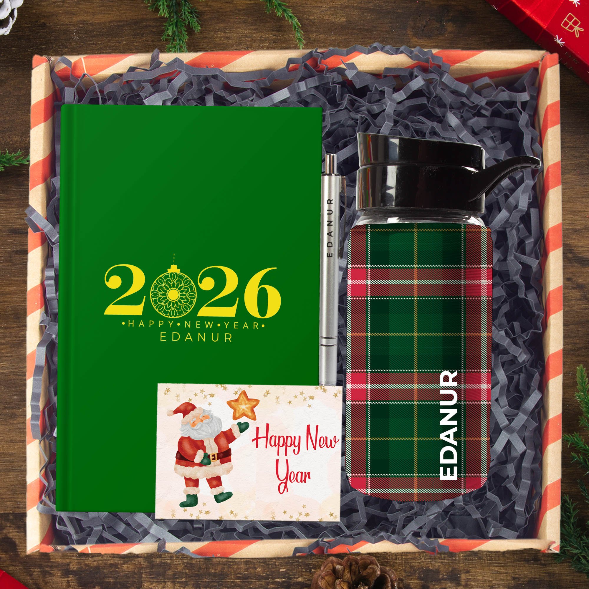 eJOYA Yeni Yıla Özel Defter Ve Kalem & Matara & Hediye Kutusu 114434