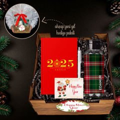 eJOYA Yeni Yıla Özel Defter Ve Kalem & Matara & Ahşap Hediye Sepeti 114435