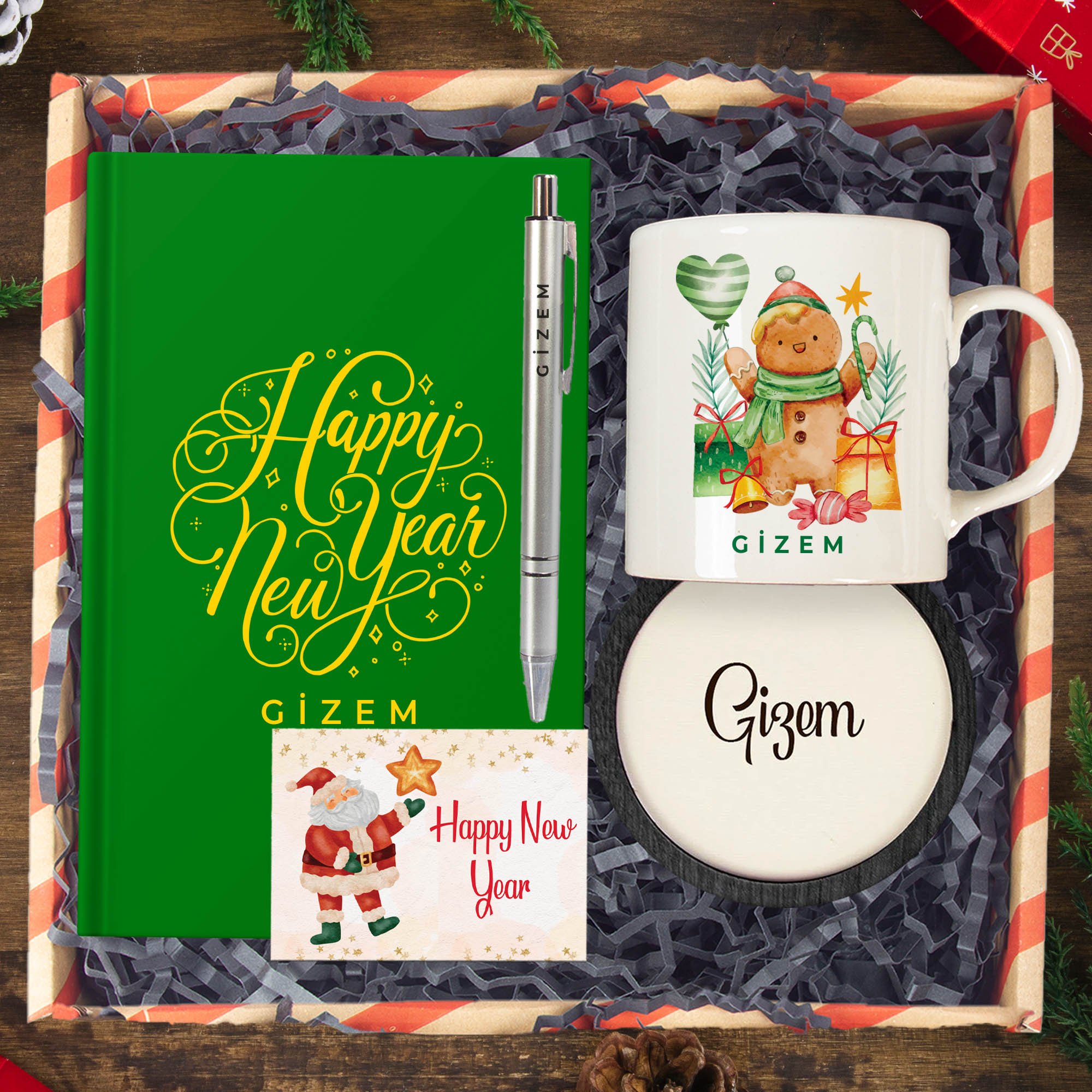 eJOYA Yeni Yıla Özel Defter Ve Kalem & Kupa & Bardak Altlığı & Hediye Kutusu 114438