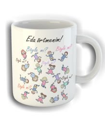 eJOYA Kişiye Özel Anaokulu Öğretmenleri için Böylemi Temalı Kupa Bardak 80782