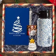 eJOYA Yeni Yıla Özel Defter Ve Kalem & Matara & Çam Ağacı Notluk & Hediye Kutusu 114443