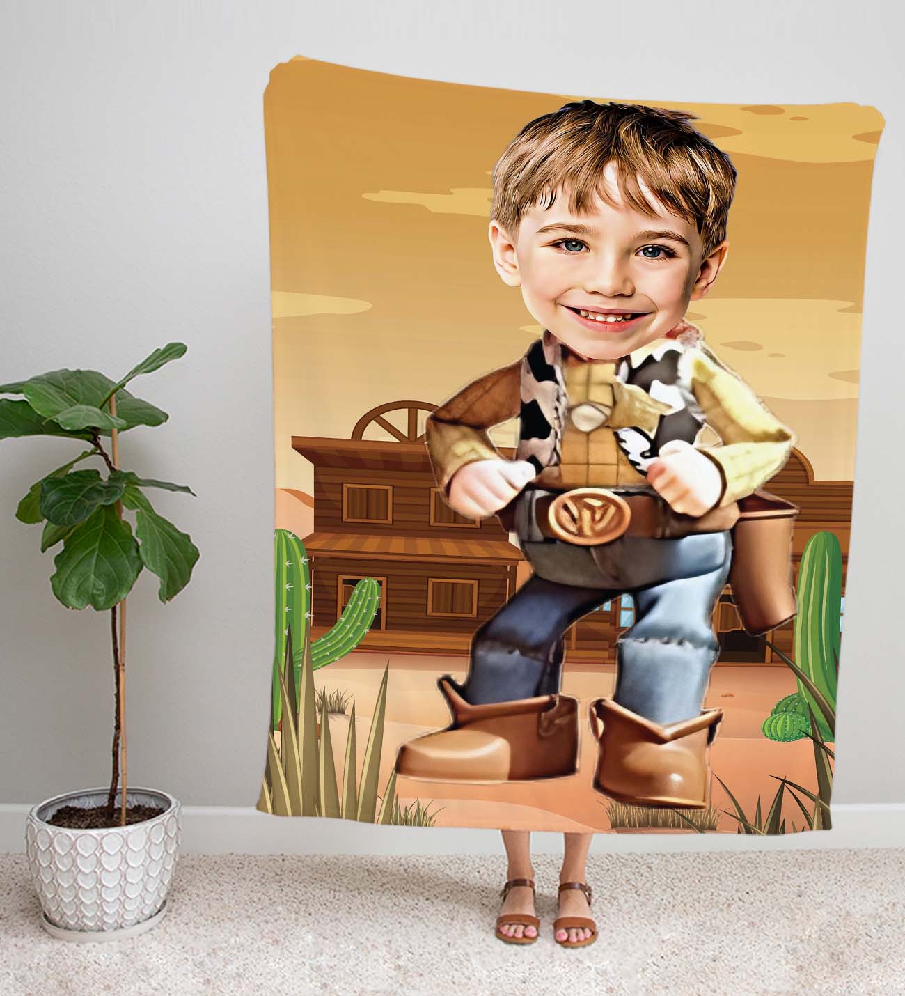 eJOYA Kişiye Fotoğraflı Çizgi Karakter Tasarım TV Battaniyesi 115965