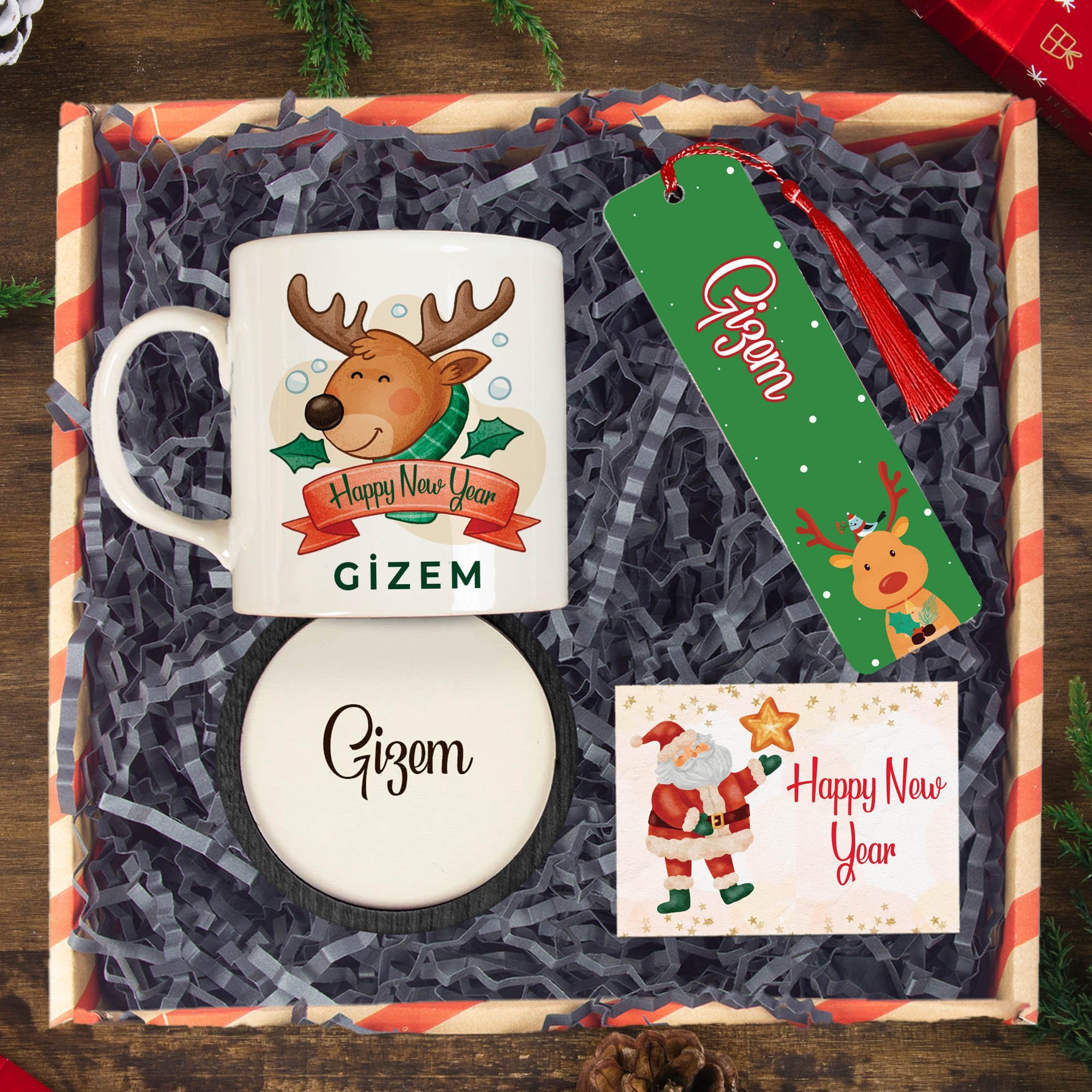 eJOYA Yeni Yıla Özel Kupa & Bardak Altlığı & Kitap Ayracı & Hediye Kutusu114447
