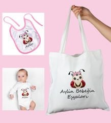 eJOYA Bebeklere Özel Çantasında Kişiye Özel Zıbın Ve Önlük Bebek Hediye Seti 109976