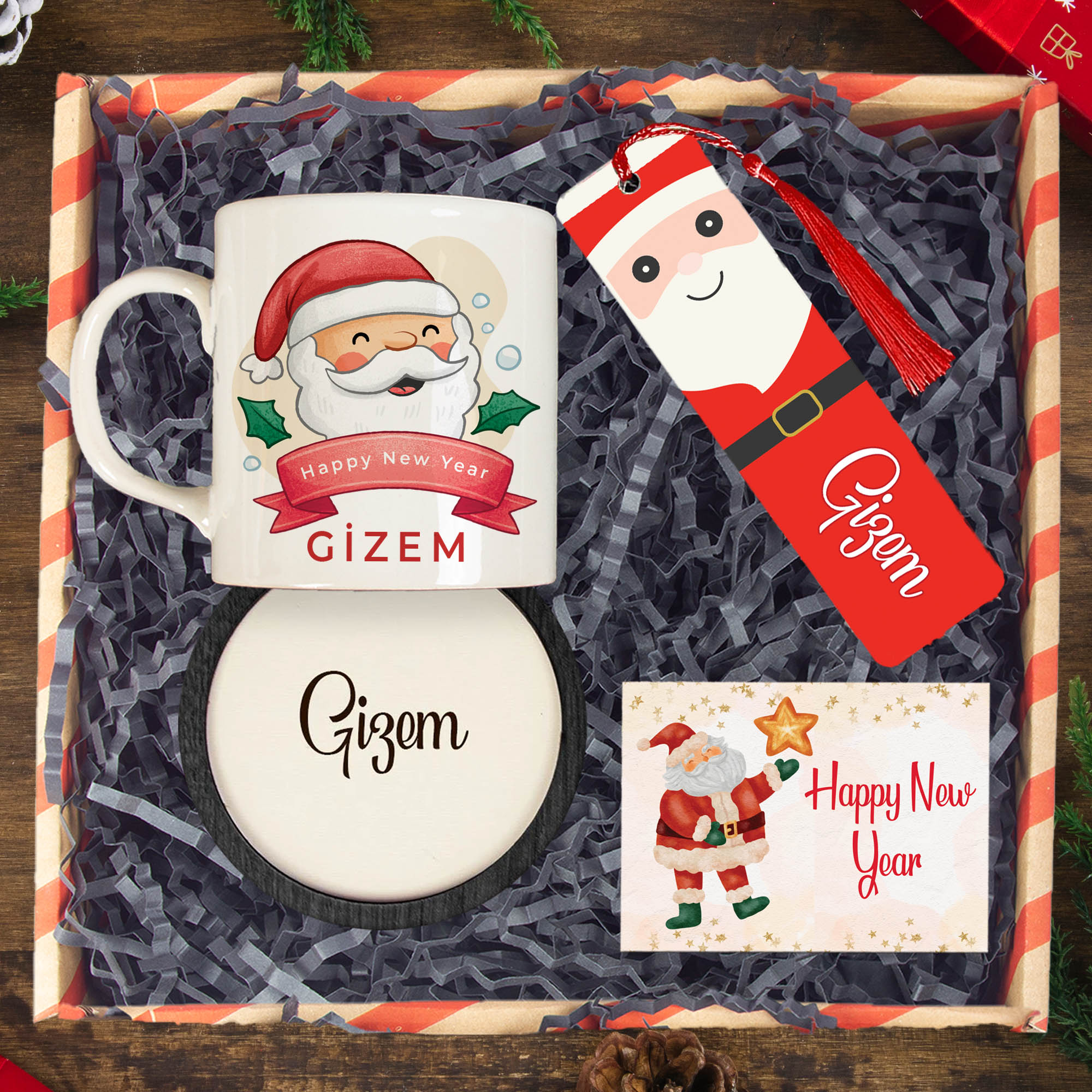 eJOYA Yeni Yıla Özel Kupa & Bardak Altlığı & Kitap Ayracı & Hediye Kutusu 114448