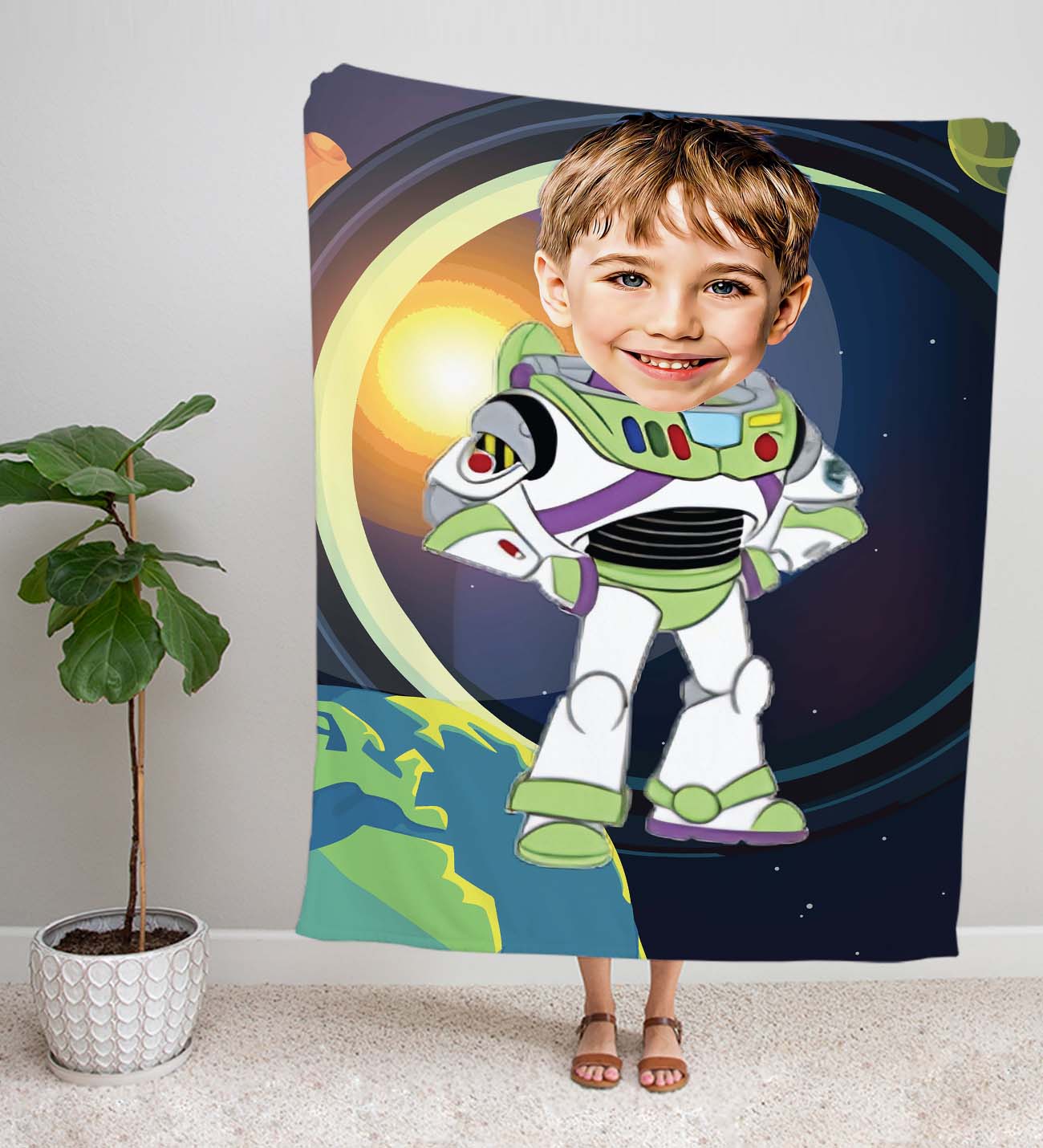 eJOYA Kişiye Fotoğraflı Çizgi Karakter Tasarım TV Battaniyesi 115969