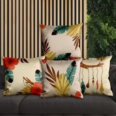 eJOYA Çiçek Tasarımlı 4'lü Yastık İçi Ve Kırlent Kılıfı 45cm 113743