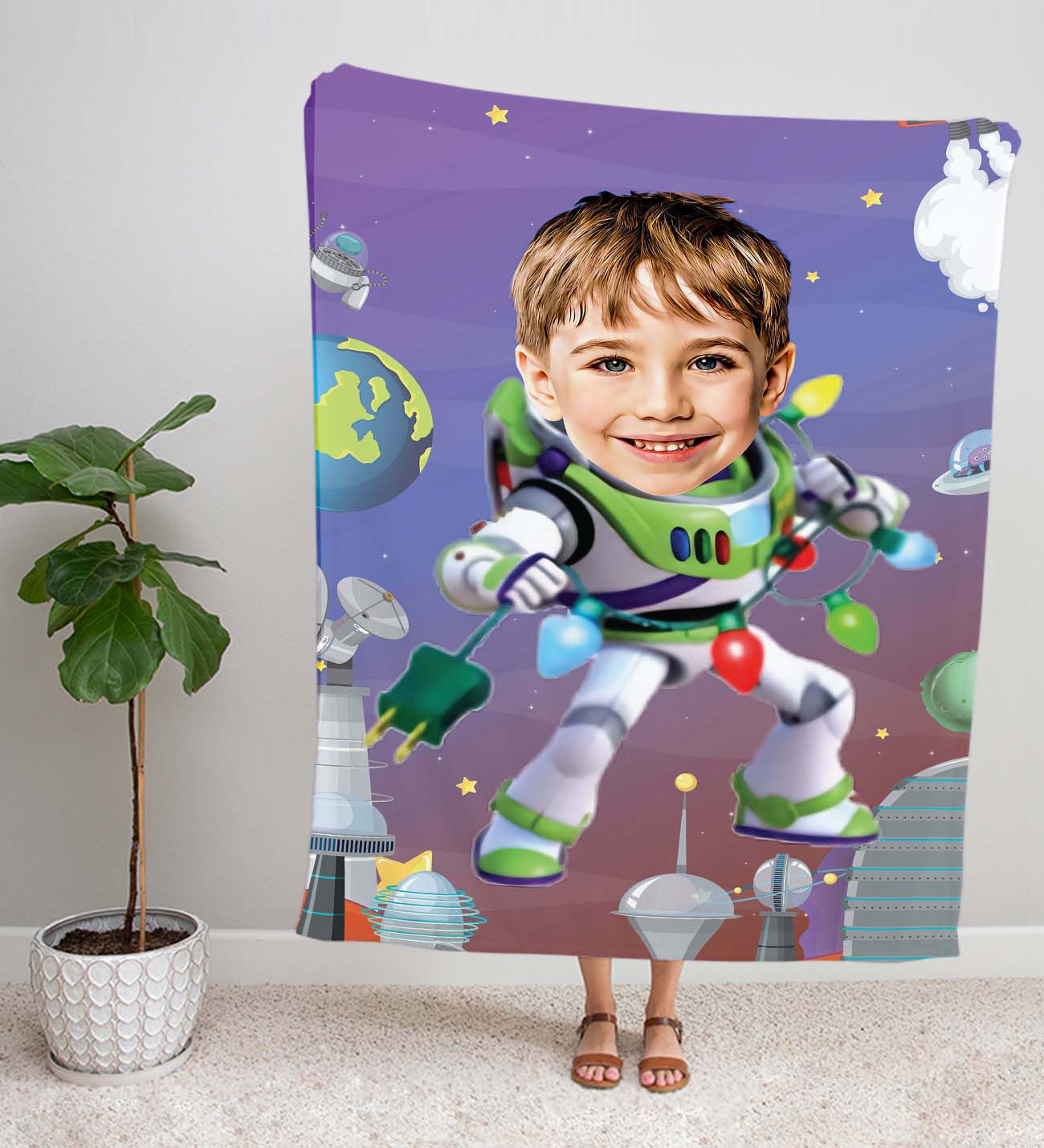 eJOYA Kişiye Fotoğraflı Çizgi Karakter Tasarım TV Battaniyesi 115970