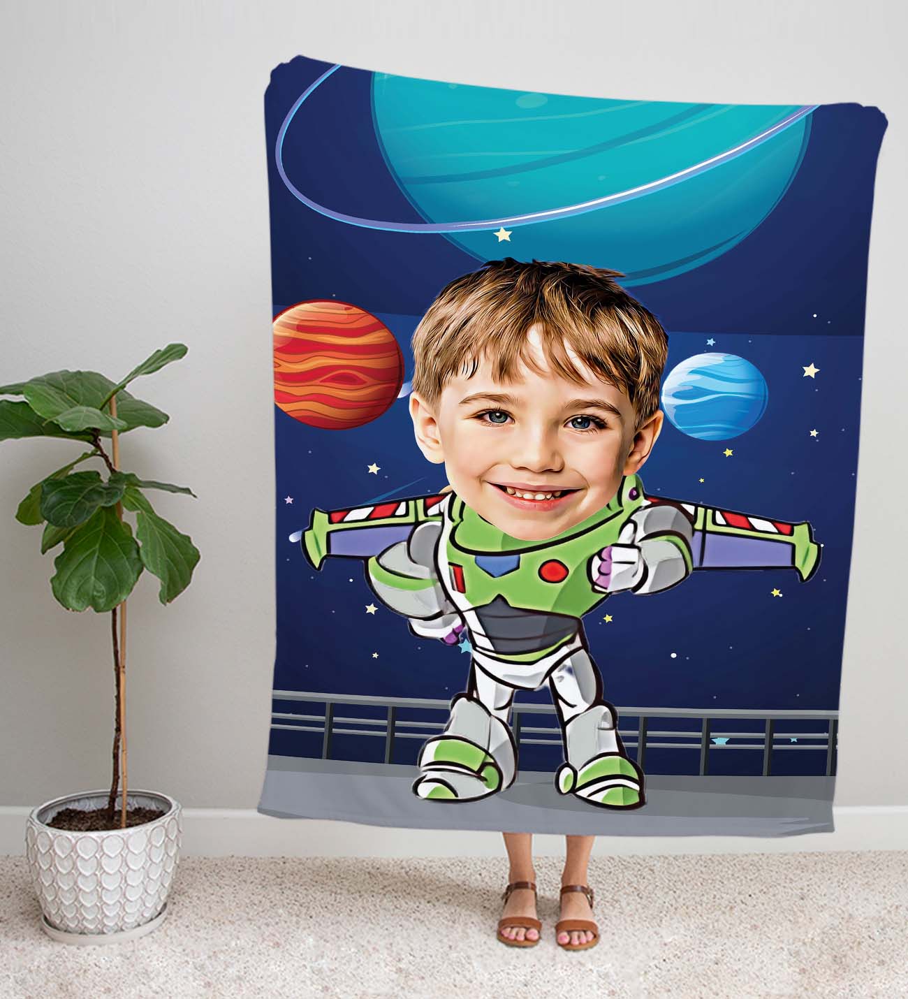 eJOYA Kişiye Fotoğraflı Çizgi Karakter Tasarım TV Battaniyesi 115971