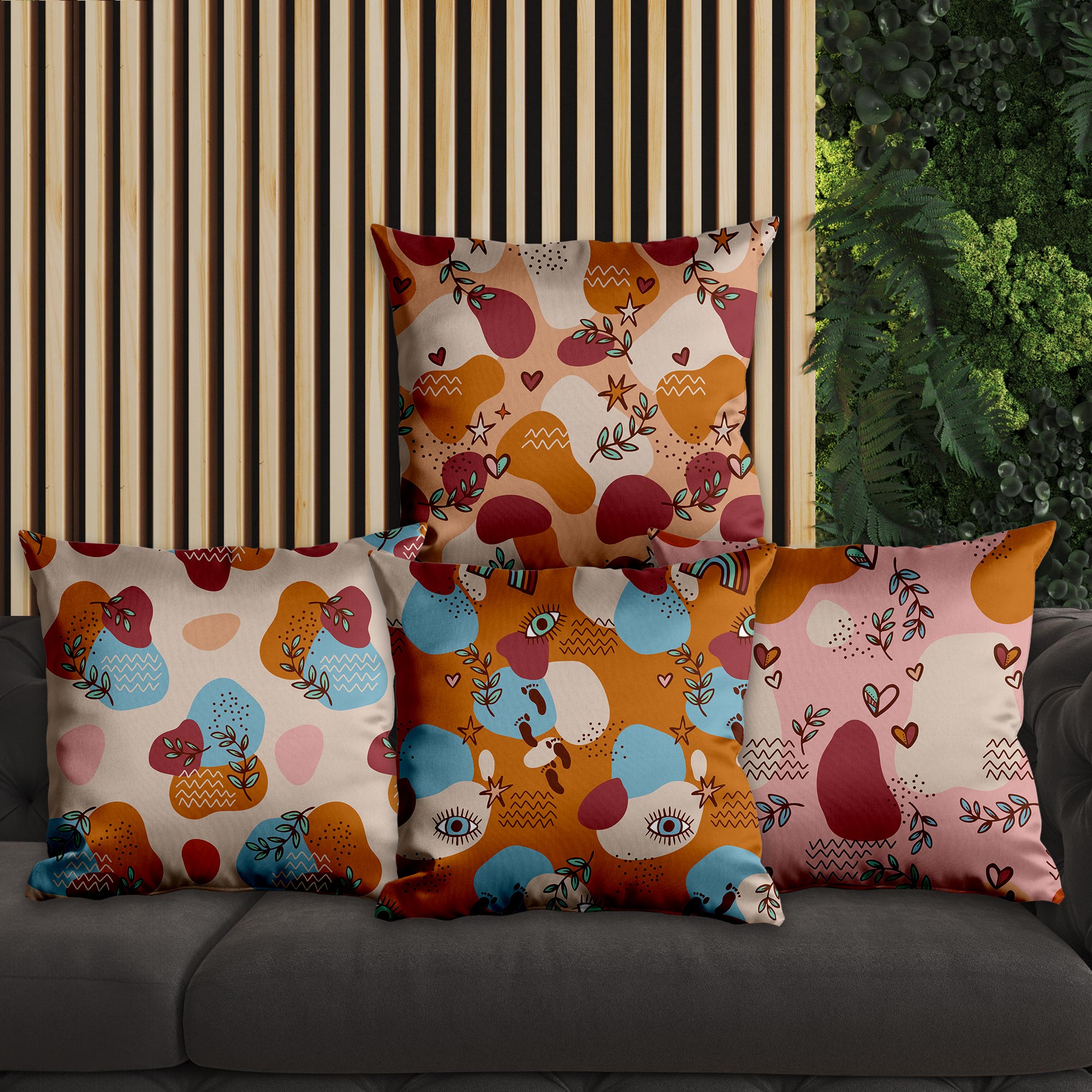 eJOYA Modern Tasarımlı 4'lü Yastık İçi Ve Kırlent Kılıfı 45cm 113745
