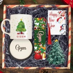 eJOYA Yeni Yıla Özel Kupa & Bardak Altlığı & Kitap Ayracı & Yeni Yıl Ağacı Biblo & Hediye Kutusu 114451