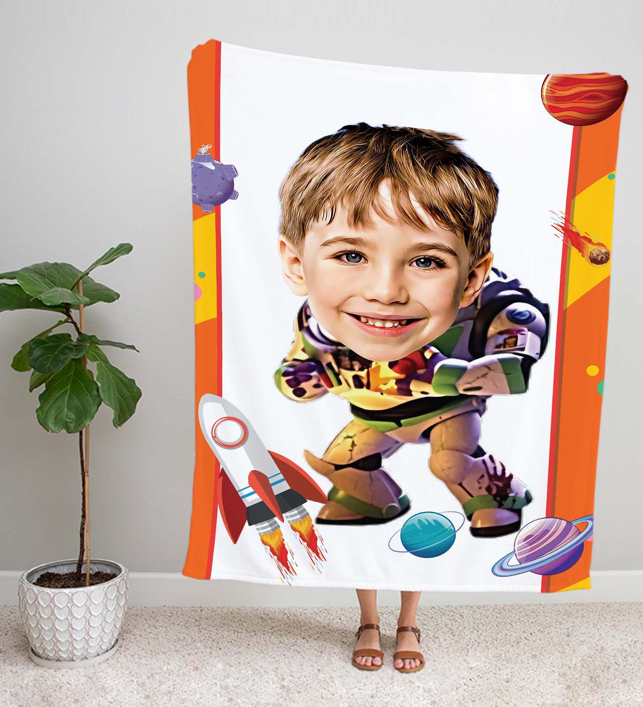 eJOYA Kişiye Fotoğraflı Çizgi Karakter Tasarım TV Battaniyesi 115972