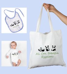 eJOYA Bebeklere Özel Çantasında Kişiye Özel Zıbın Ve Önlük Bebek Hediye Seti 109980