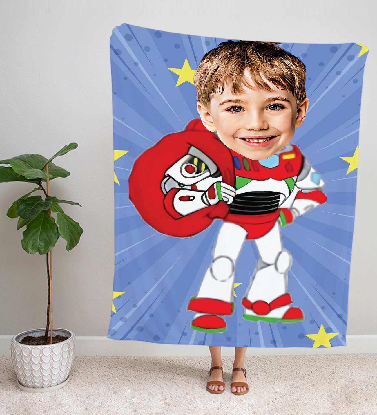 eJOYA Kişiye Fotoğraflı Çizgi Karakter Tasarım TV Battaniyesi 115973