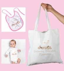 eJOYA Bebeklere Özel Çantasında Kişiye Özel Zıbın Ve Önlük Bebek Hediye Seti 109983