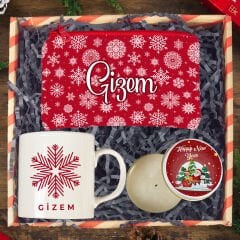 eJOYA Yeni Yıl Kişiye Özel  Tasarım Kupa & Makyaj Çantası & Mum Hediye Kutusu 116222