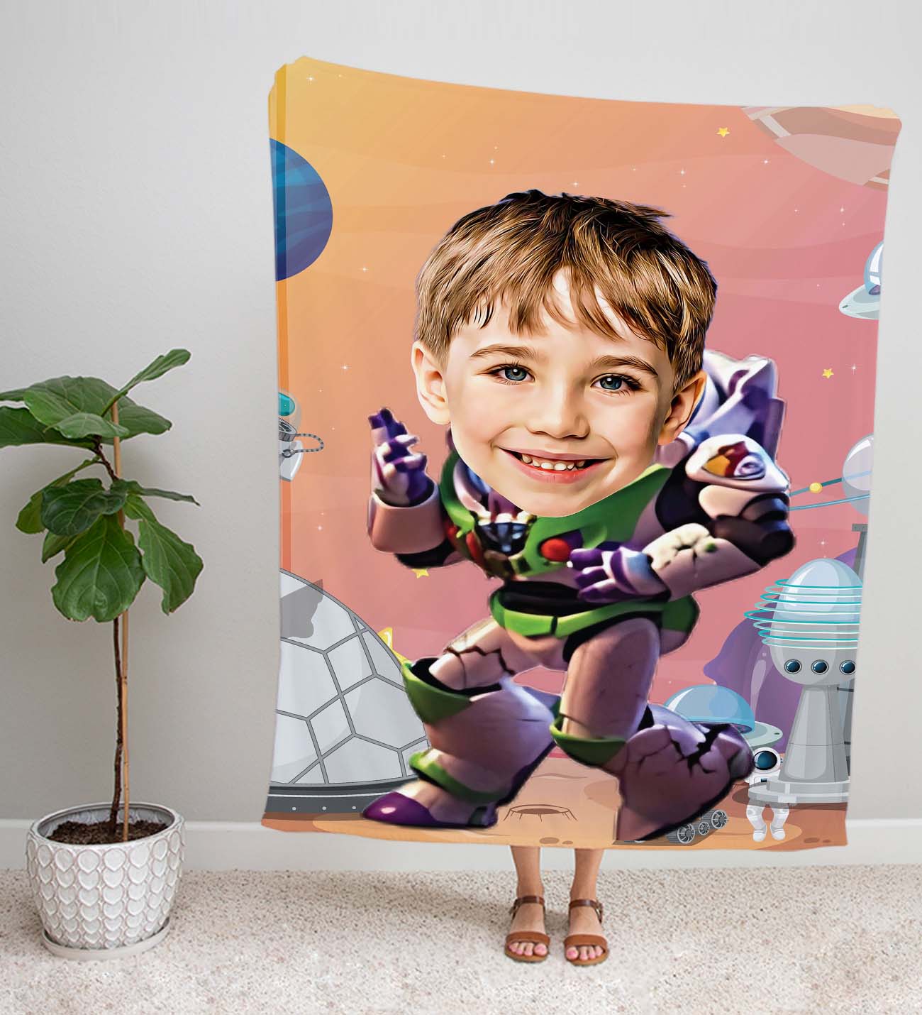 eJOYA Kişiye Fotoğraflı Çizgi Karakter Tasarım TV Battaniyesi 115977