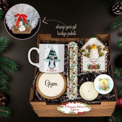 eJOYA Yeni Yıla Özel Kupa & Bardak Altlığı & Tütsü & Mektup Aranjmanı & Mum & Ahşap Hediye Sepeti 114457