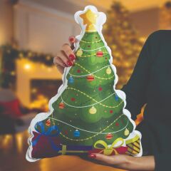 eJOYA Çam Ağacı Yastık & Kişiye Özel Kupa Bardak & Yılbaşı Mumu Yeni Yıl Hediye Kutusu 114454