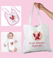 eJOYA Bebeklere Özel Çantasında Kişiye Özel Zıbın Ve Önlük Bebek Hediye Seti 109991