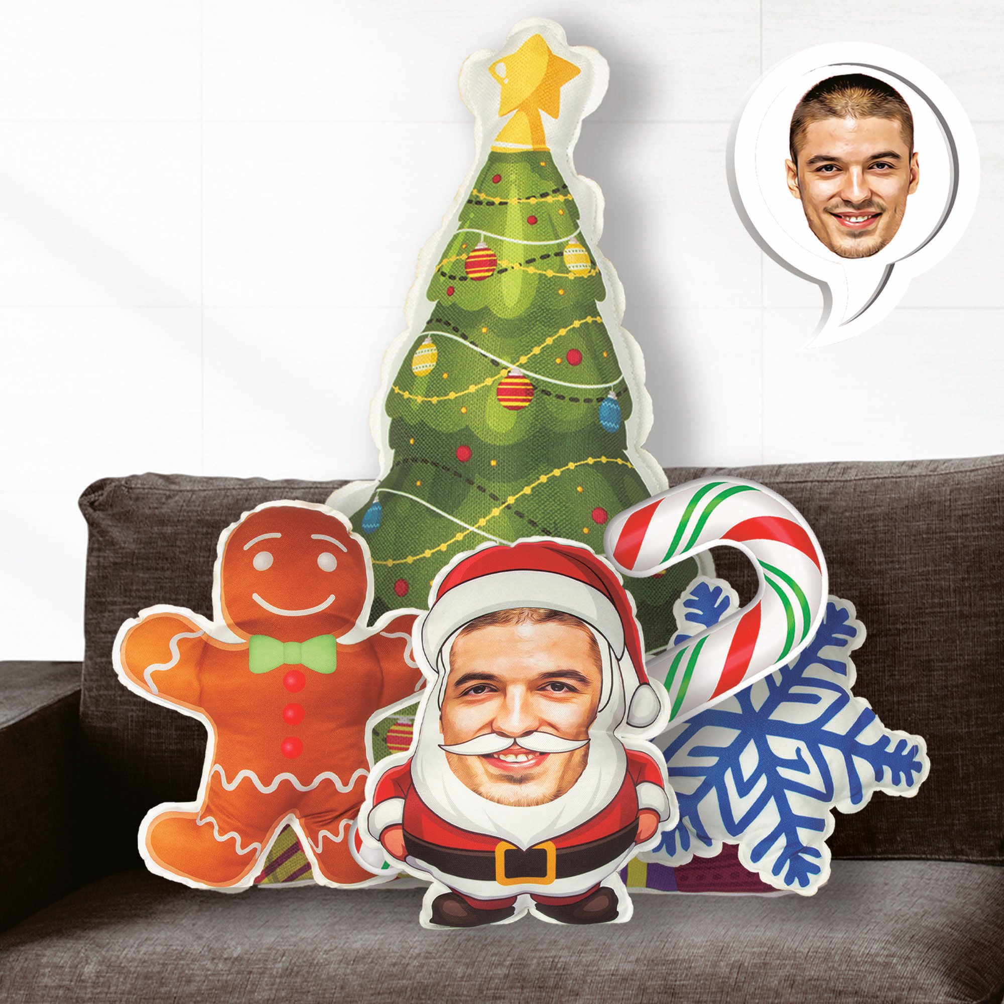 eJOYA Kişiye Özel Fotoğraflı Yeni Yıl Peluş Yastık Seti 116226