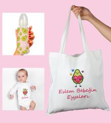 eJOYA Bebeklere Özel Çantasında Kişiye Özel Zıbın Ve Biberon Bebek Hediye Seti 109997
