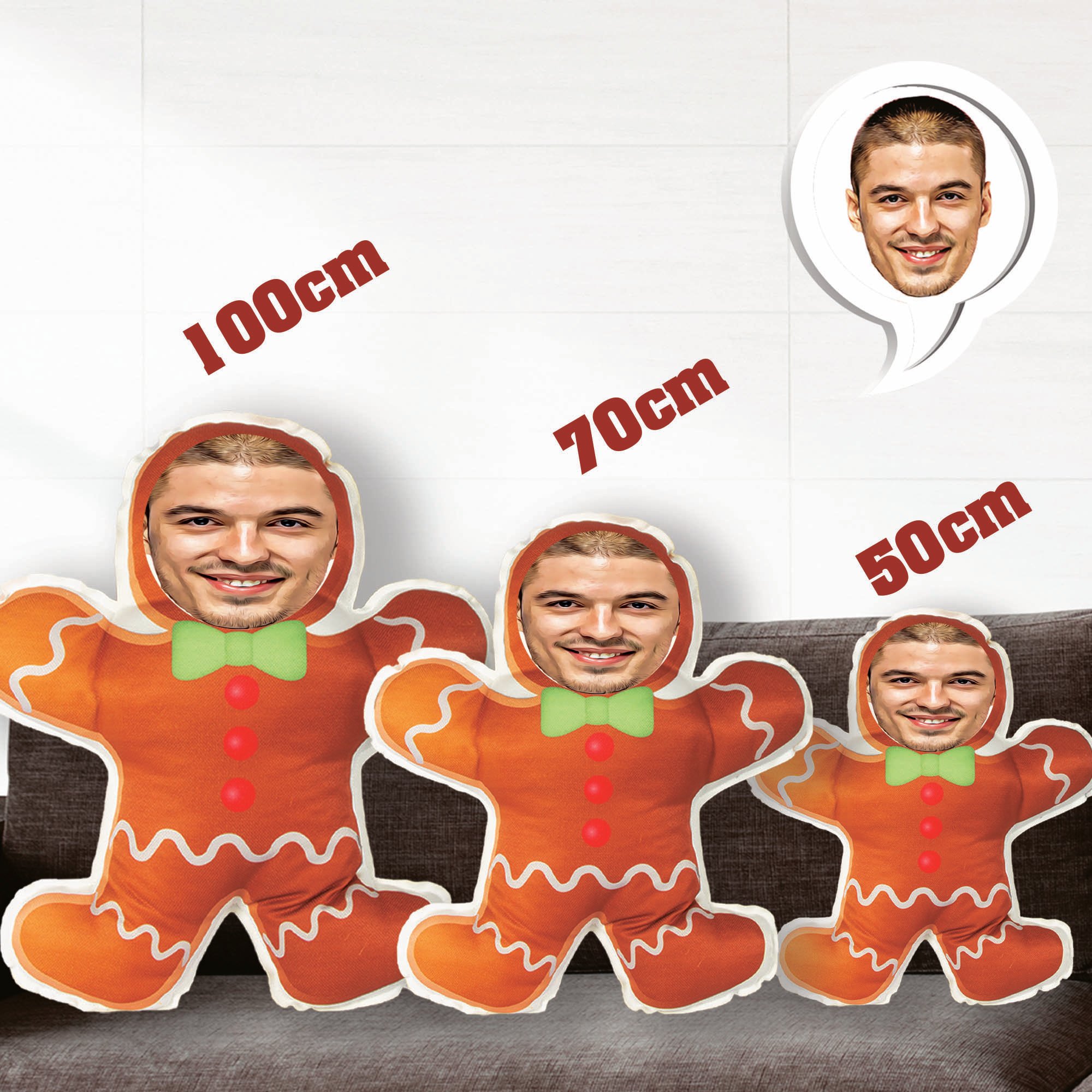 eJOYA Kişiye Özel Fotoğraflı Yeni Yıl Kurabiyesi Peluş Yastık 116228